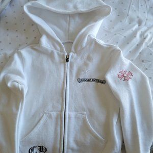 Silver zipper chrome hearts hoodie ♥️